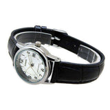 CASIO GENERAL LTP-V002L-7BUDF-P BLACK LEATHER STRAP WOMEN WATCH