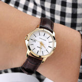 Casio General White Dial Brown Leather Strap Women Watch LTP-V004GL-7AUDF-P