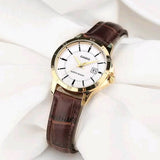 Casio General White Dial Brown Leather Strap Women Watch LTP-V004GL-7AUDF-P