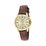 Casio General Gold Dial With Brown Leather Strap Unisex Watch LTP-V004GL-9AUDF-P
