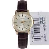 Casio General Gold Dial With Brown Leather Strap Unisex Watch LTP-V004GL-9AUDF-P