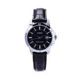 CASIO GENERAL LTP-V004L-1AUDF-P BLACK LEATHER WOMEN WATCH