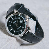 CASIO GENERAL LTP-V004L-1AUDF-P BLACK LEATHER WOMEN WATCH