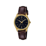 CASIO GENERAL LTP-V005GL-1BUDF-P BROWN LEATHER WOMEN WATCH