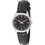 CASIO ANALOG LTP-V005L-1AUDF BLACK LEATHER WOMEN WATCH