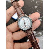 Casio General Analog White Dial And Brown Leather Strap Unisex Watch LTP-V005L-7B3UDF-P