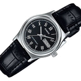 CASIO GENERAL LTP-V006L-1BUDF-P BLACK LEATHER WOMEN WATCH