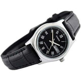 CASIO GENERAL LTP-V006L-1BUDF-P BLACK LEATHER WOMEN WATCH