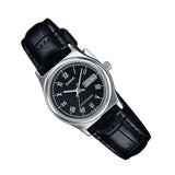 CASIO GENERAL LTP-V006L-1BUDF-P BLACK LEATHER WOMEN WATCH