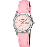 Casio General Pink Dial And Leather Strap Unisex Watch LTP-V006L-4BUDF-P