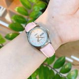 Casio General Pink Dial And Leather Strap Unisex Watch LTP-V006L-4BUDF-P
