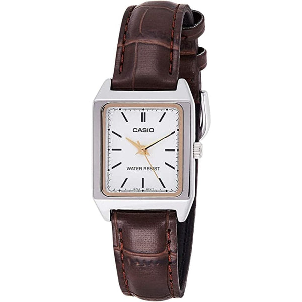 CASIO ENTICER LTP-V007L-7E2UDF-P BROWN LEATHER WOMEN WATCH