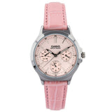 CASIO ENTICER LTP-V300L-4AUDF-P PINK LEATHER WOMEN WATCH