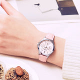 CASIO ENTICER LTP-V300L-4AUDF-P PINK LEATHER WOMEN WATCH
