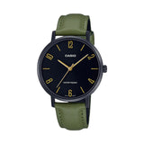 CASIO ANALOG LTP-VT01BL-3BUDF GREEN LEATHER WOMEN WATCH