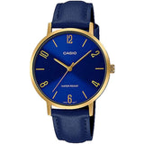 CASIO GENERAL LTP-VT01GL-2BUDF-P QUARTZ BLUE DIAL LEATHER MEN WATCH