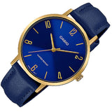 CASIO GENERAL LTP-VT01GL-2BUDF QUARTZ BLUE DIAL LEATHER MENS WATCH