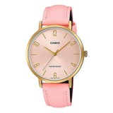 Casio General Pink Leather Strap Unisex Watch LTP-VT01GL-4BUDF-P
