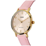 Casio General Pink Leather Strap Unisex Watch LTP-VT01GL-4BUDF-P