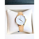 Casio General White Dial Brown Leather Strap Women Watch LTP-VT01GL-7BUDF-P