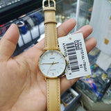Casio General White Dial Brown Leather Strap Women Watch LTP-VT01GL-7BUDF-P