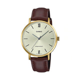 Casio General Brown Leather Strap Women Watch LTP-VT01GL-9BUDF-P