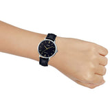 CASIO ENTICER LTP-VT01L-1BUDF-P BLACK LEATHER WOMEN WATCH