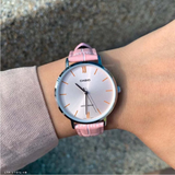 Casio General Pink Leather Women Watch LTP-VT01L-4BUDF-P