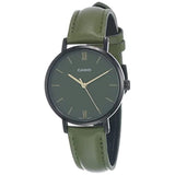 CASIO LTP-VT02BL-3AUDF-P GREEN LEATHER WOMEN WATCH