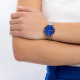 Casio General Blue Dial Silver Stainless Steel Strap Unisex Watch LTP-VT02D-2AUDF-P