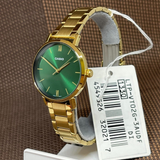 Casio General Green Dial Gold Stainless Steel Strap Unisex Watch LTP-VT02G-3AUDF-P