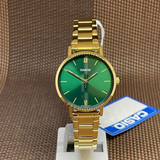 Casio General Green Dial Gold Stainless Steel Strap Unisex Watch LTP-VT02G-3AUDF-P