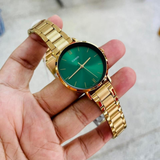 Casio General Green Dial Gold Stainless Steel Strap Unisex Watch LTP-VT02G-3AUDF-P