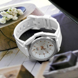 Casio General Silver Dial With White Resin Strap Women Watch LWA-300H-7EVDF-P