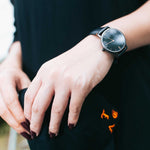 ARIES GOLD URBAN TANGO BLACK STAINLESS STEEL L 1008 BK-BK LEATHER STRAP WOMEN'S WATCH - H2 Hub Watches