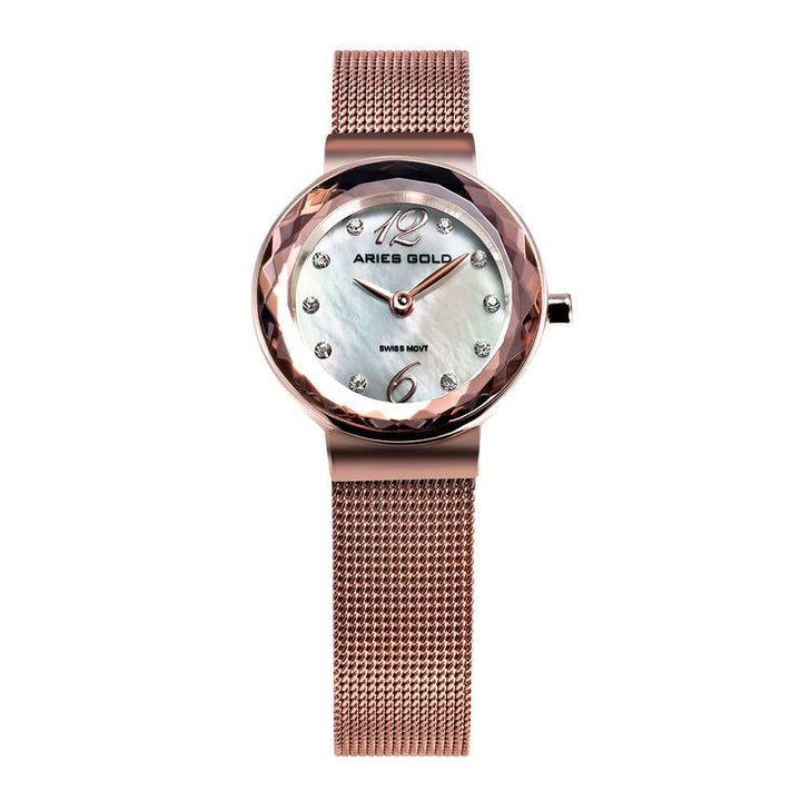 ARIES GOLD ENCHANT JEWEL L 135 RD-MOP MESH STRAP WOMEN'S WATCH - H2 Hub Watches