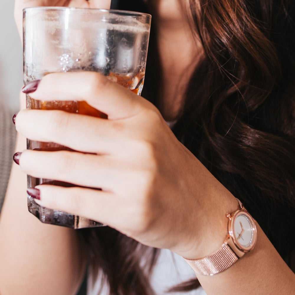 ARIES GOLD ENCHANT CAMILLE ROSE GOLD STAINLESS STEEL L 5002 RG-MOP MESH STRAP WOMEN'S WATCH - H2 Hub Watches