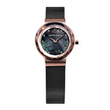 ARIES GOLD ENCHANT JEWEL COFFEE STAINLESS STEEL L 5026 CF-BKMOP MESH STRAP WOMEN'S WATCH - H2 Hub Watches