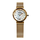 ARIES GOLD ENCHANT JEWEL GOLD STAINLESS STEEL L 5026 G-MOP MESH STRAP WOMEN'S WATCH - H2 Hub Watches