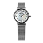 ARIES GOLD ENCHANT JEWEL SILVER STAINLESS STEEL L 5026 S-MOP MESH STRAP WOMEN'S WATCH - H2 Hub Watches