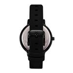 ARIES GOLD ENCHANT FLEUR BLACK STAINLESS STEEL L 5035A BK-BKFL BLACK LEATHER STRAP WOMEN'S WATCH - H2 Hub Watches