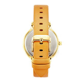 ARIES GOLD ENCHANT FLEUR GOLD STAINLESS STEEL L 5035A G-YFL MUSTARD YELLOW LEATHER STRAP WOMEN'S WATCH - H2 Hub Watches