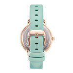 ARIES GOLD ENCHANT FLEUR ROSE GOLD STAINLESS STEEL L 5035A RG-GNFL TURQUOISE LEATHER STRAP WOMEN'S WATCH - H2 Hub Watches