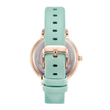 ARIES GOLD ENCHANT FLEUR ROSE GOLD STAINLESS STEEL L 5035A RG-GNFL TURQUOISE LEATHER STRAP WOMEN'S WATCH - H2 Hub Watches