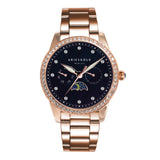 Aries Gold Multifunction Rose Gold Women's Watch - Moon Phase | L 5040 RG-BKMP