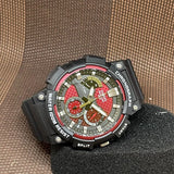 Casio General Chronograph Red Dial Black Resin Strap Men Watch MCW-200H-4AVDF
