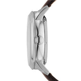 FOSSIL TOWNSMAN TWIST SILVER STAINLESS STEEL ME1163 BROWN LEATHER STRAP MEN'S WATCH - H2 Hub Watches