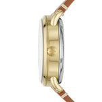 FOSSIL COMMUTER AUTOMATIC GOLD STAINLESS STEEL ME1167 BROWN LEATHER STRAP MEN'S WATCH - H2 Hub Watches
