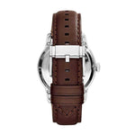 FOSSIL TOWNSMAN AUTOMATIC SILVER STAINLESS STEEL ME3061 BROWN LEATHER STRAP MEN'S WATCH - H2 Hub Watches