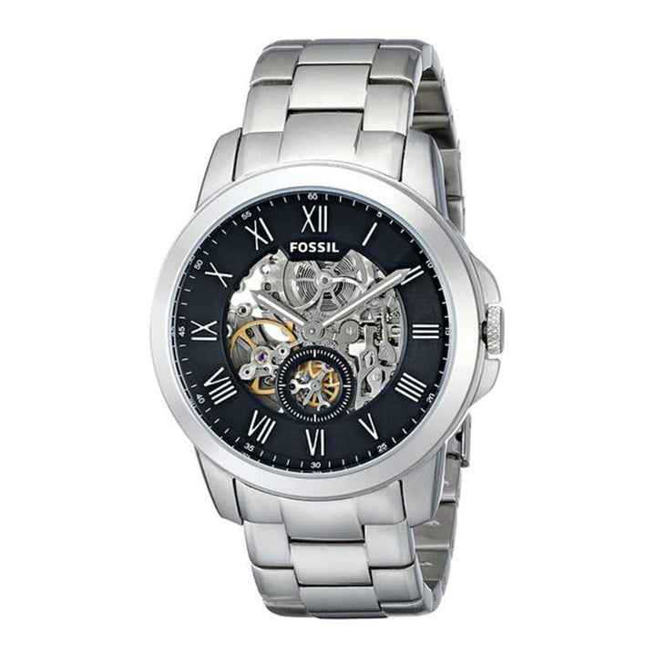 FOSSIL GRANT SKELETON AUTOMATIC SILVER STAINLESS STEEL ME3103 MEN'S WATCH - H2 Hub Watches